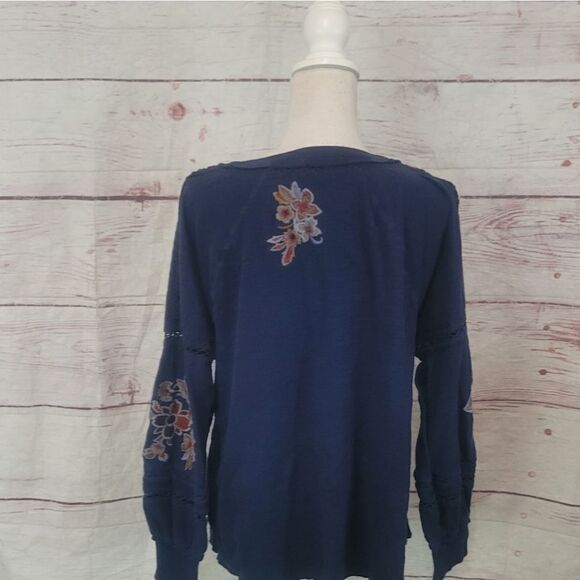 Sundance Long Sleeve Embroidered Top Size Large - Picture 2 of 6